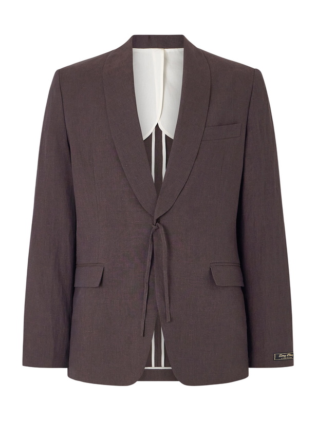 Photo: A Kind Of Guise - Shinji Shawl-Collar Linen Suit Jacket - Brown
