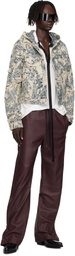 Acne Studios Burgundy Regular Fit Leather Pants