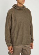 Satisfy Fuzzfleece Hooded Knit Sweatshirt Brown