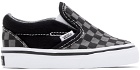 Vans Baby Black & Gray Checkerboard Slip-On V Sneakers