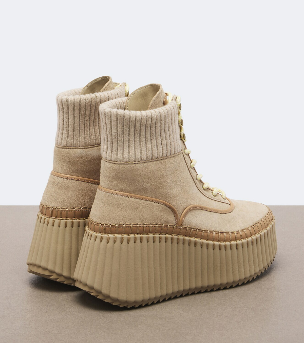 Chloé Nama suede platform lace-up boots