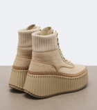 Chloé Nama suede platform lace-up boots