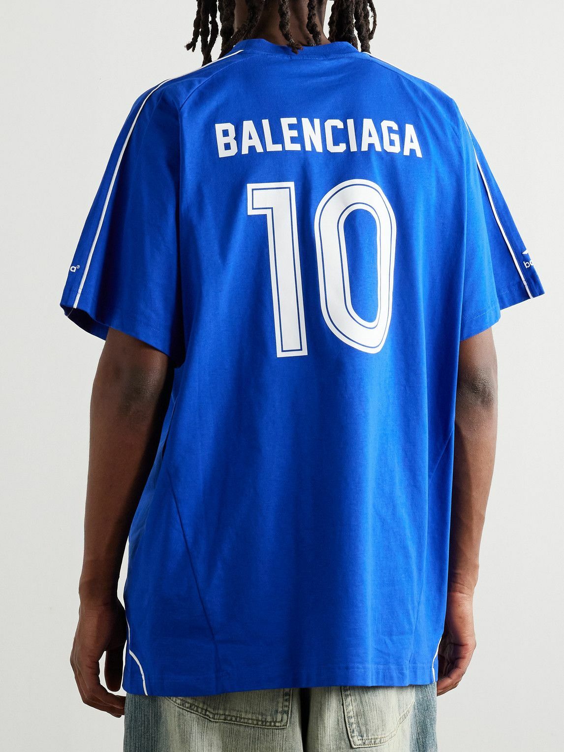 Balenciaga - Oversized Embroidered Logo-Print Cotton-Jersey T