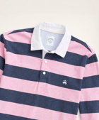 Brooks Brothers Men's Lightweight Striped Rugby Shirt | Pink/Blue
