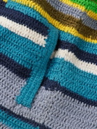 The Elder Statesman - Striped Crocheted Organic Cotton Jacket - Green