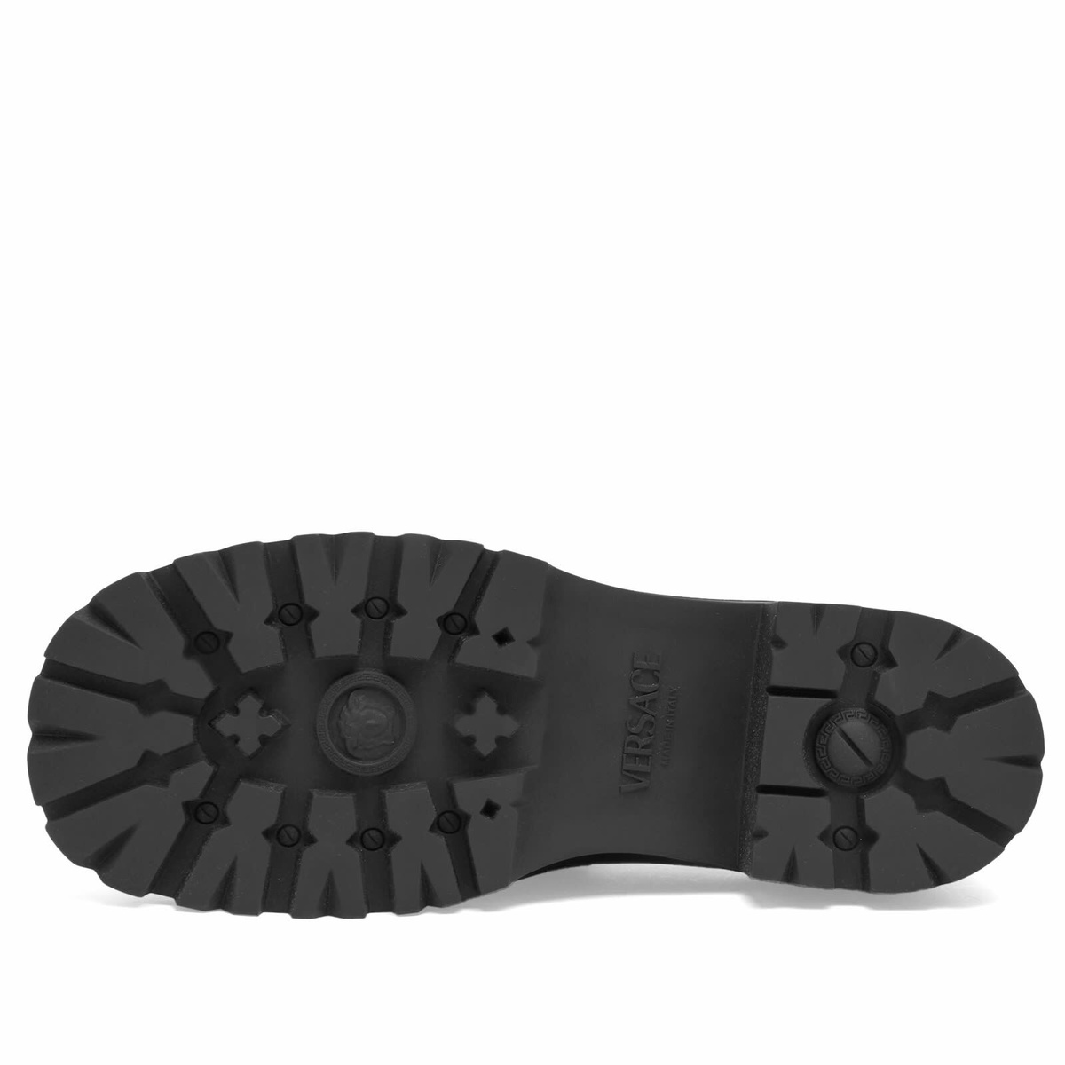 Versace Women's Loafer in Black/Palladium