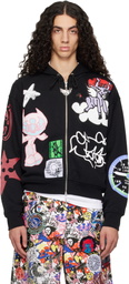 Chopova Lowena Black Flying High Zip Hoodie
