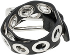 VAQUERA Black Grommeted Leather Bracelet