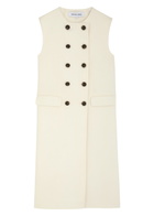 Veronica Beard Hoxton Sleeveless Wool-blend Jacket Ivory