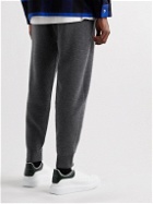 Burberry - Tapered Logo-Embroidered Cashmere-Blend Drawstring Sweatpants - Gray