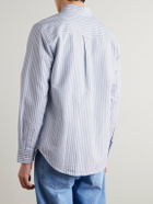 NN07 - Colby 5910 Button-Down Collar Striped Organic Cotton Oxford Shirt - Blue