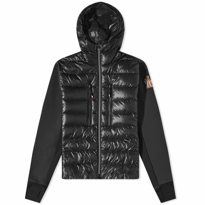 Photo: Moncler Grenoble Men's Down Front Hooded Knit Jacket in Black