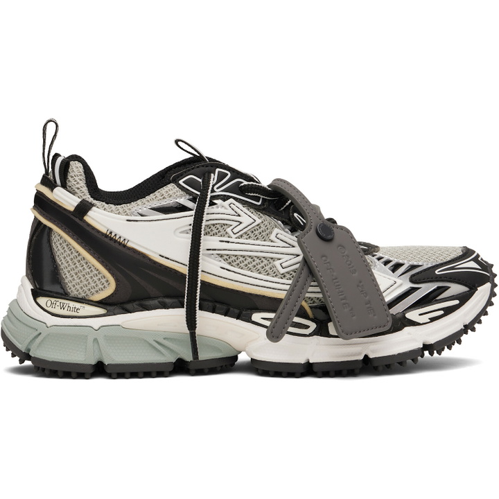 Photo: Off-White Gray & Black 'Be Right Back' Mesh Sneakers