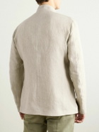 Massimo Alba - Gstaad Grandad-Collar Linen Overshirt - Neutrals