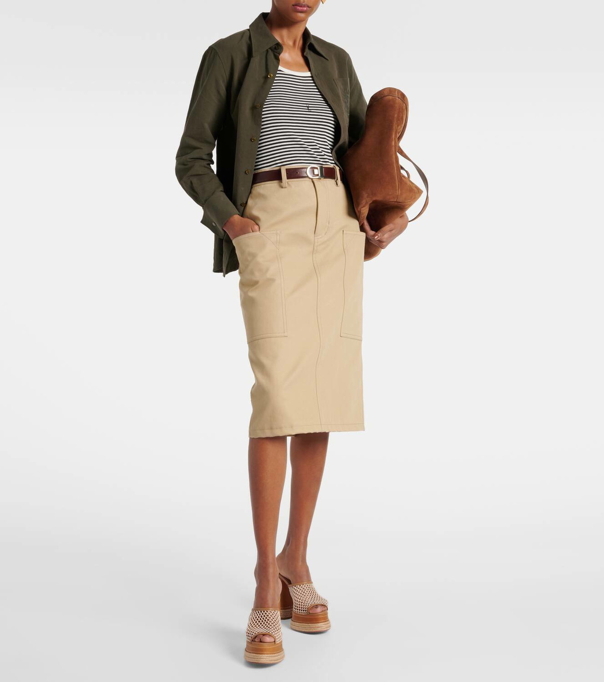 【Christian Louboutin】 Almeja 130 platform mules Almeja 130 platform espadrille mules in brown - Christian