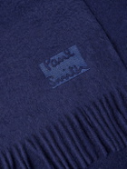 Paul Smith - Logo-Embroidered Fringed Cashmere Scarf