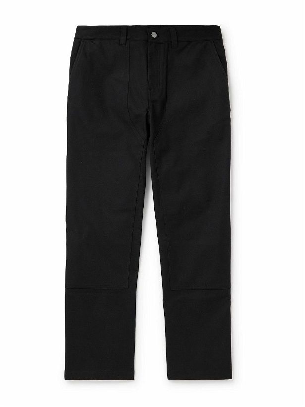 Photo: Saturdays NYC - Morris Wide-Leg Brushed Cotton-Blend Twill Trousers - Black