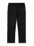 Saturdays NYC - Morris Wide-Leg Brushed Cotton-Blend Twill Trousers - Black