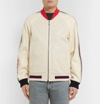 Gucci - Printed Perforated-Leather Bomber Jacket - Men - White