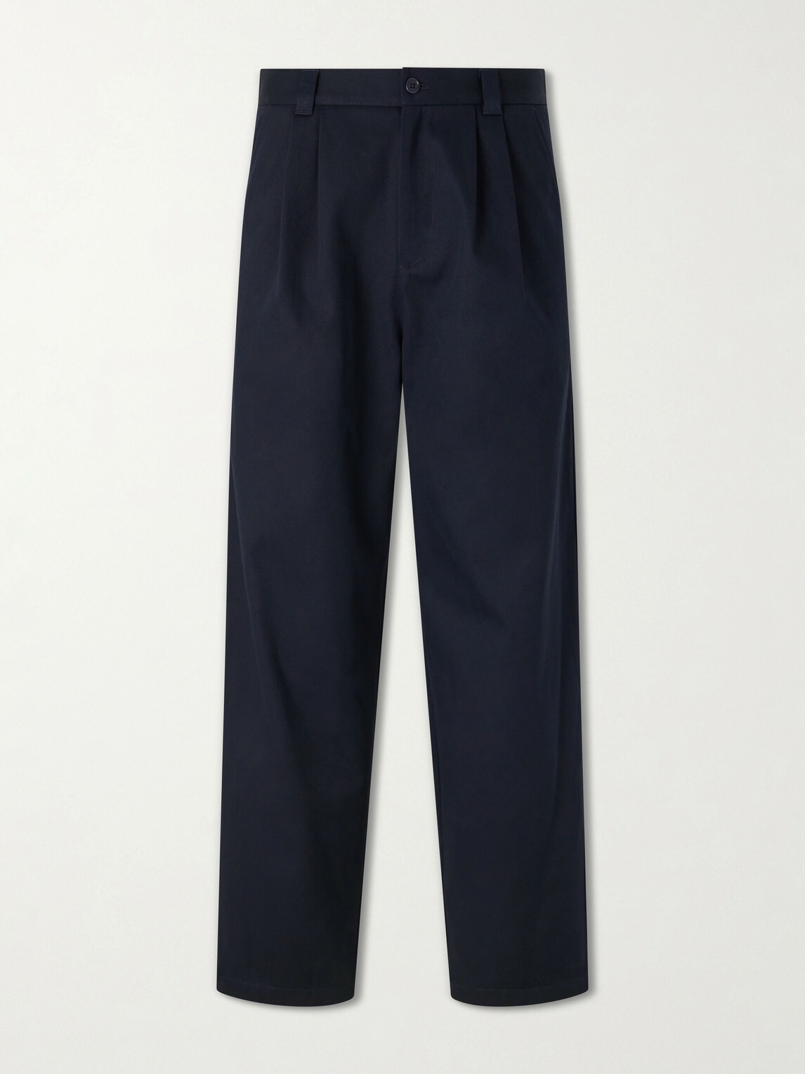 A.P.C. - Ricky Straight-Leg Pleated Organic Cotton Trousers - Blue