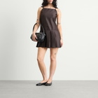 Acne Studios Women's Dary Technical Duchesse Dress in Dark Chocolate Brown