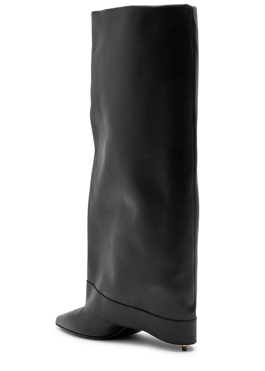 Balmain Anthem 95 Leather Knee-high Boots Black