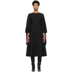 Edit Black Drawcord Mid-Length Dress