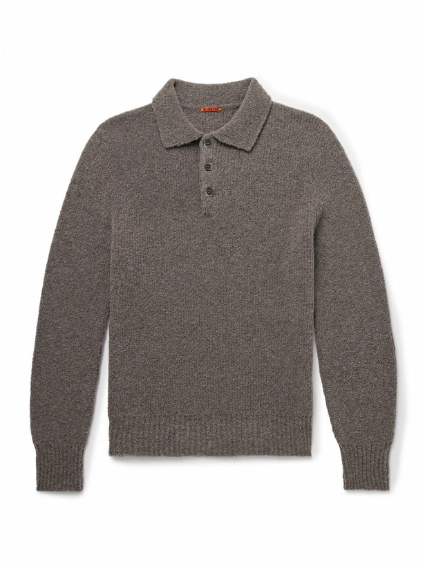 Photo: Barena - Wool-Blend Chenille Polo Shirt - Brown