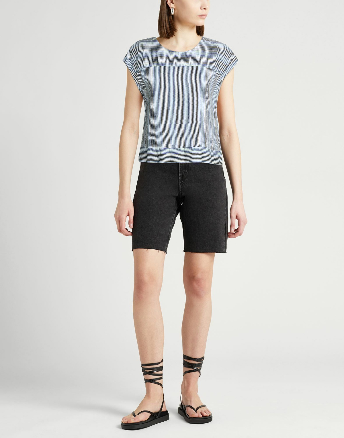 120% Lino Womens Top in Blue