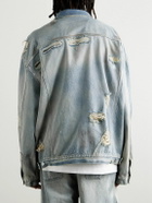 VETEMENTS - Oversized Distressed Denim Jacket - Blue