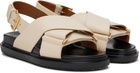 Marni Off-White Leather Fussbett Sandals