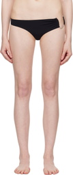 Christopher Esber Black Ruched Crescent Side Bikini Bottom
