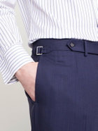 Dunhill - Straight-Leg Pinstriped Wool Suit Trousers - Blue