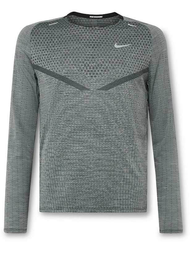 Photo: Nike Running - Slim-Fit Dri-FIT ADV TechKnit T-Shirt - Gray