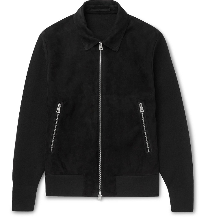 Photo: Mr P. - Panelled Suede and Knitted Blouson Jacket - Black