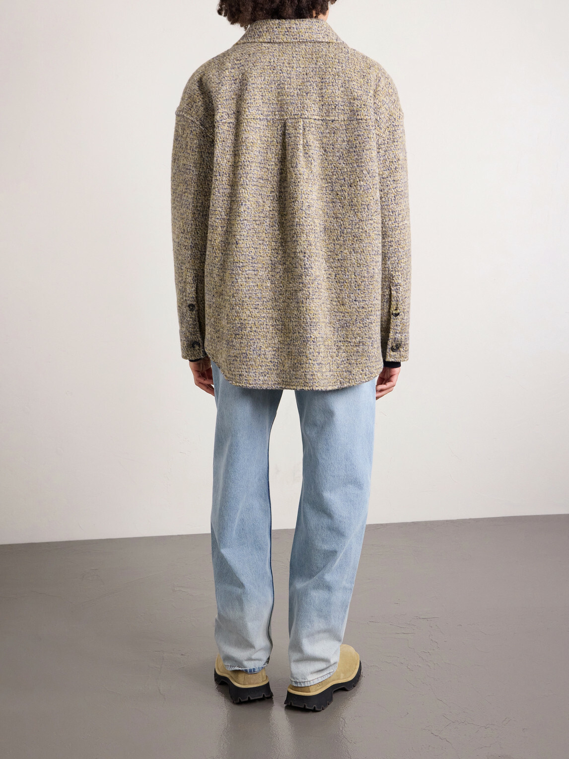 LOEWE - Logo-Appliquéd Brushed Knitted Overshirt - Neutrals
