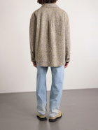 LOEWE - Logo-Appliquéd Brushed Knitted Overshirt - Neutrals