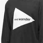 And Wander Men's Logo Long Sleeve T-Shirt in Black