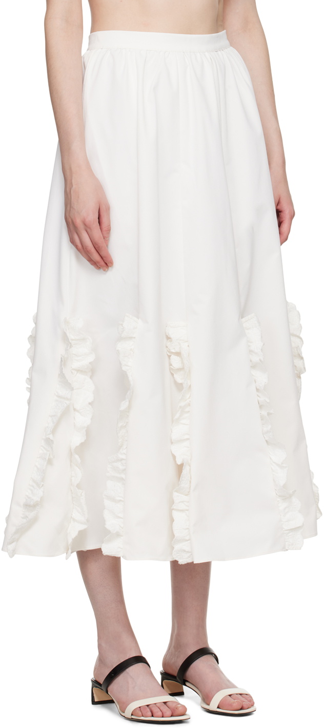 Kika Vargas White Lorella Midi Skirt