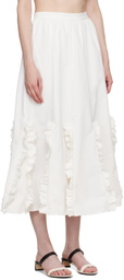 Kika Vargas White Lorella Midi Skirt