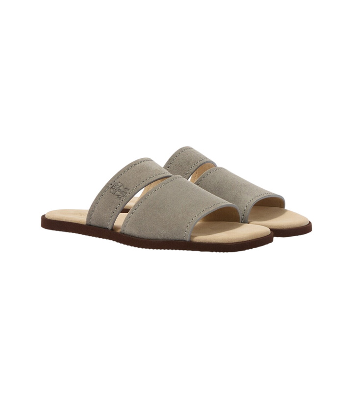 Photo: Brunello Cucinelli Logo suede sandals