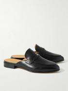 GUCCI - Embellished Leather Backless Loafers - Black