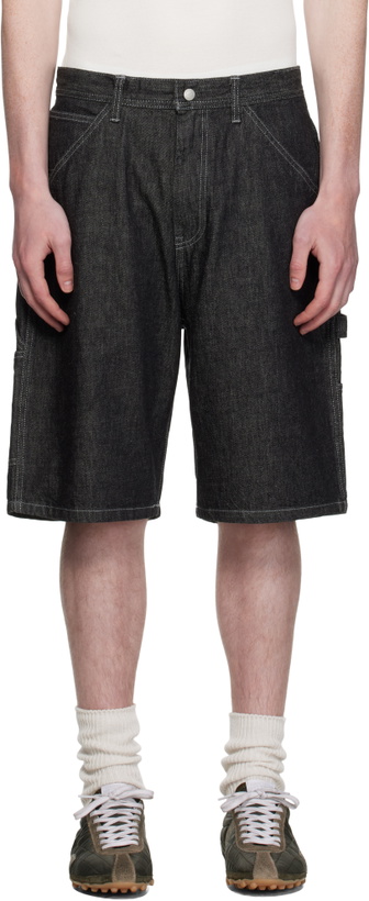 Photo: Neighborhood Black Painter Denim Shorts