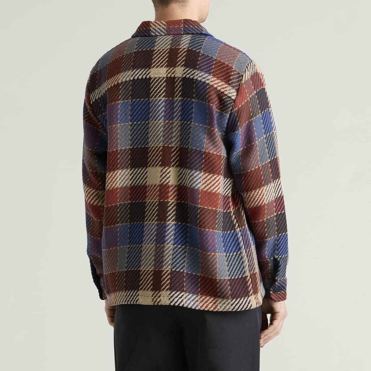 Wax London Men's Whiting Pike Check Overshirt in Rust/Multi