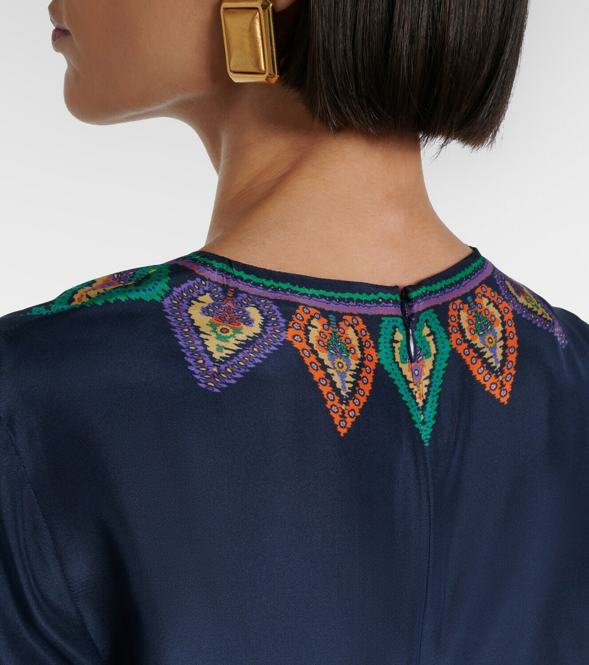 Etro Paisley silk habotai minidress