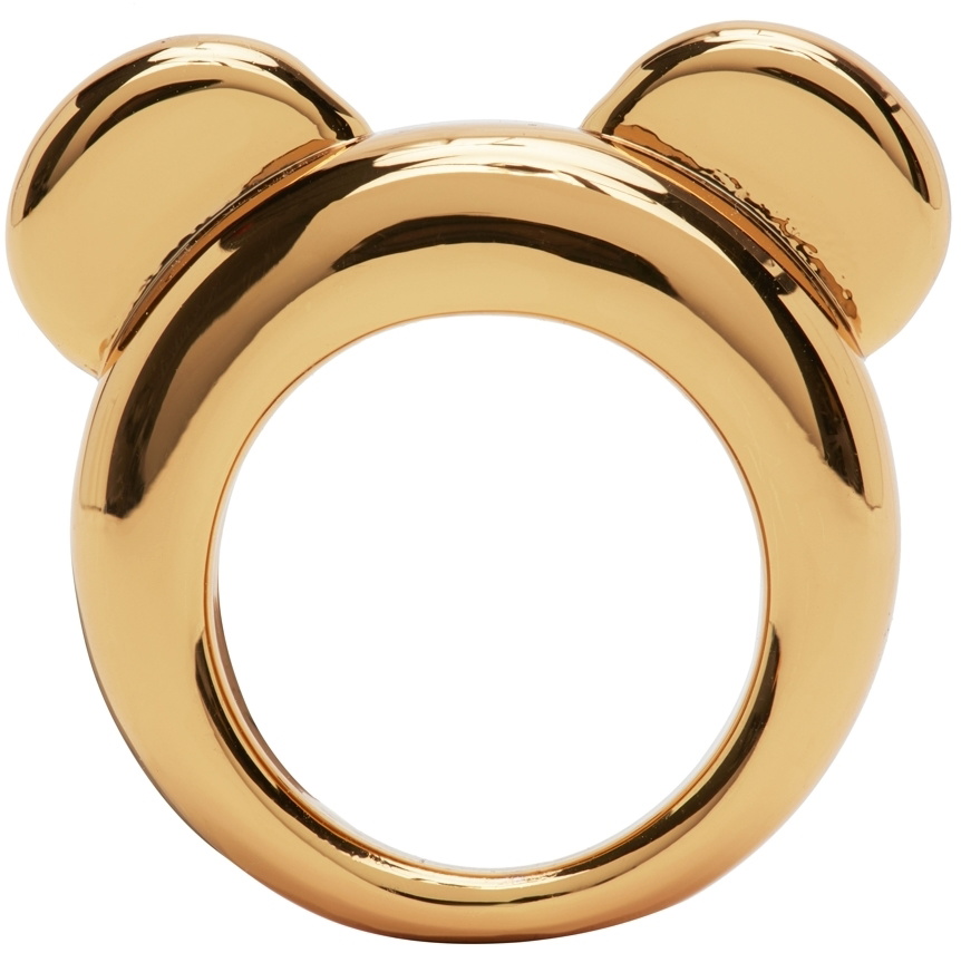 Moschino Women's Teddy Bear Ring - Metallic - Rings