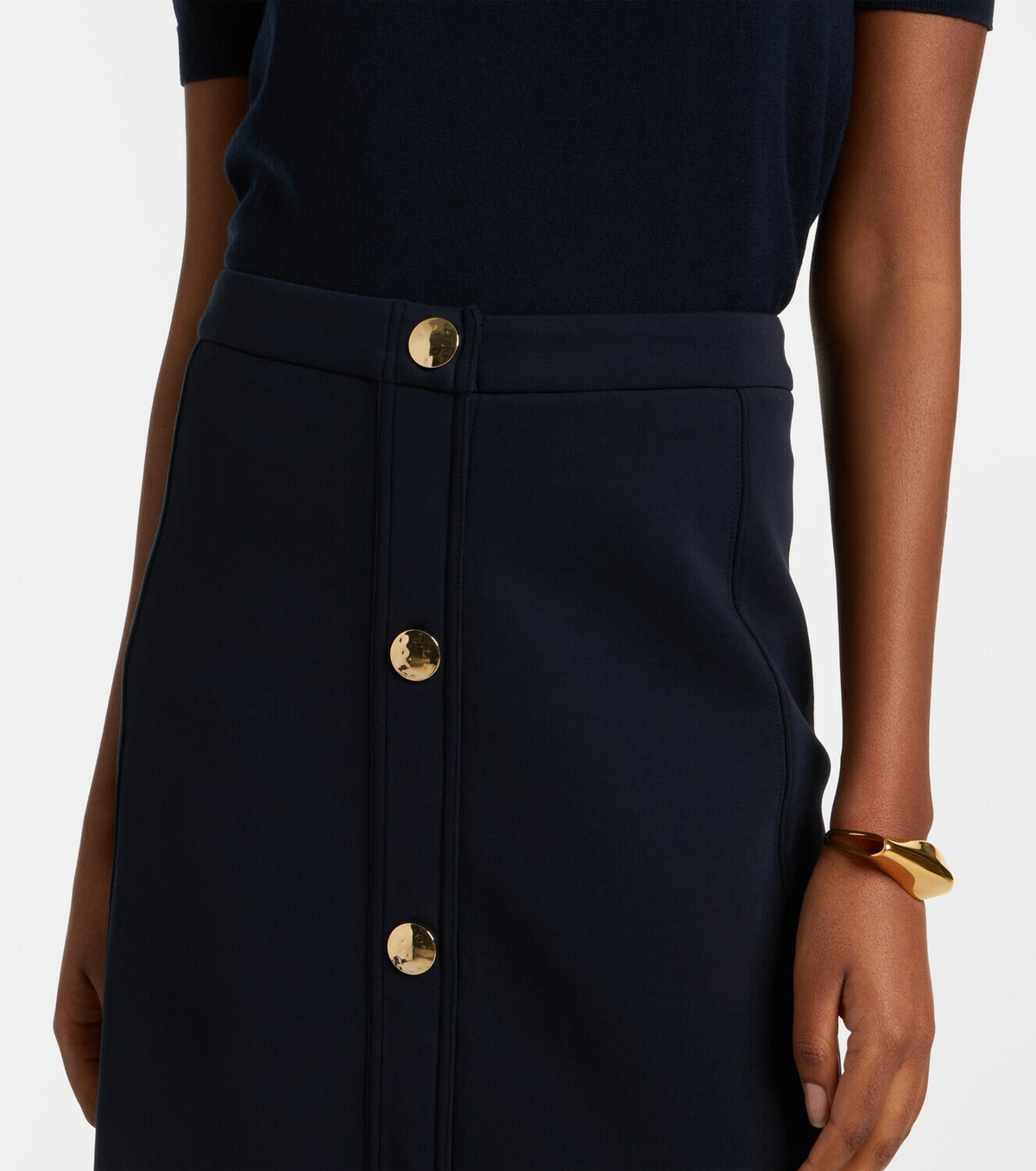 'S Max Mara Cotton-blend midi skirt