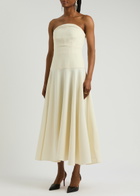 Roland Mouret Strapless Crepe Midi Dress Cream Roland Mouret