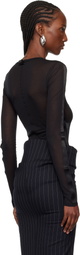 Mugler Black Tuxedo Bodysuit