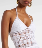 Anna Kosturova Filigree crochet halterneck maxi dress